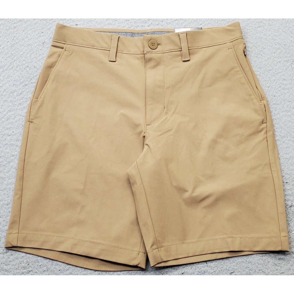 FLX Golf Performance Premium Shorts Men 30 Brown Stretch Comfort Waist 8" Inseam